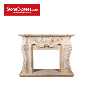Cappuccino Marble  Engraving Fireplace YZ-BL415-301